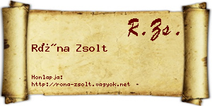 Róna Zsolt névjegykártya